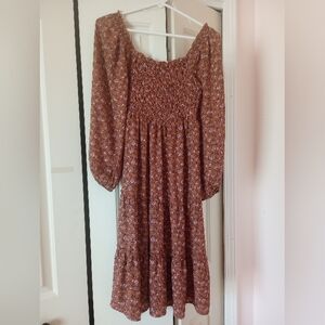 So Pretty ✨ Smocked, Tiered Pink Floral Boho Dress